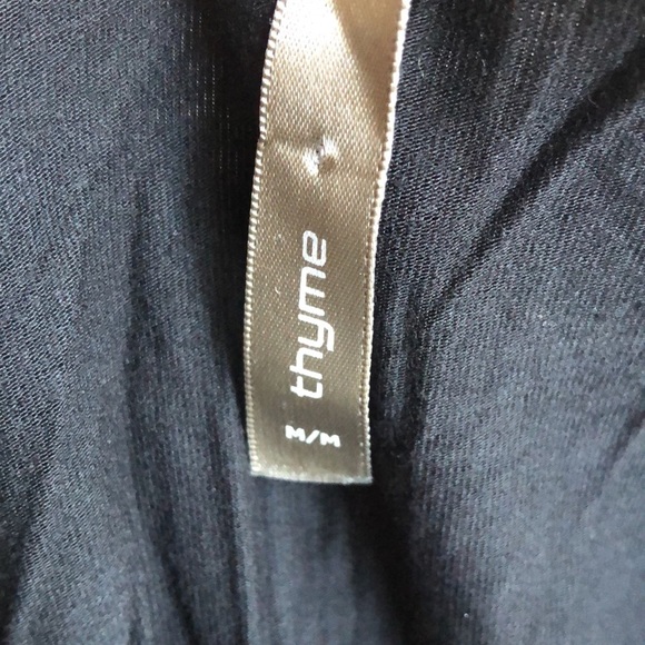 Thyme Maternity Black Dress Womens Midi Sleeveless Size M Bodycon Vneck - Picture 2 of 5